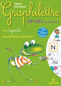 Graphilettre CP-CE1 de 6 à 8 ans : les majuscules pour droitiers et gauchers : cahier d'écriture