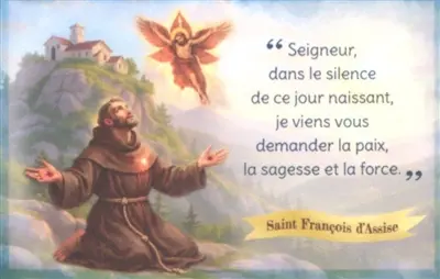 Carte prière saint François d'Assise Prière du matin (par 20)