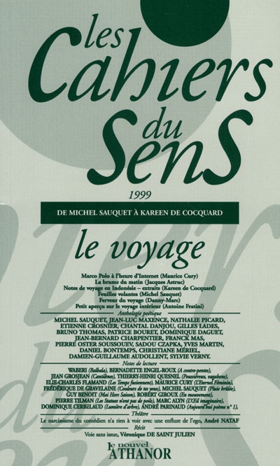 Cahiers du sens (Les), n° 9. Le voyage