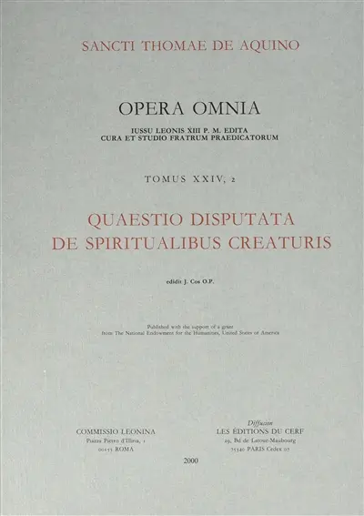 Quaestio disputata de spiritualibus creaturis. Vol. 2