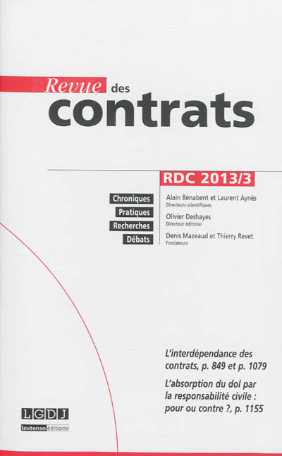 Revue des contrats, n° 3 (2013)