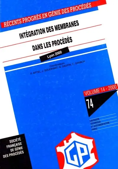 Intégration des membranes dans les procédés