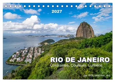 RIO DE JANEIRO Contrastes. Couleurs. Lumière. (Calendrier de bureau 2027 DIN A5 vertical), CALVENDO calendrier mensuel : Découvrez la beauté de Rio de Janeiro. Ce calendrier d'art présente les contrastes spectaculaires, les couleurs vibrantes et la lumière magique du Brésil.