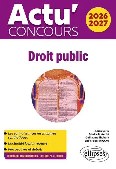 Droit public 2026-2027 : concours administratifs, Sciences Po, licence