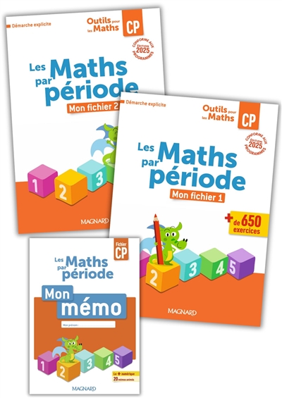 Outils pour les maths CP par période : fichier 1 + fichier 2 + mémo