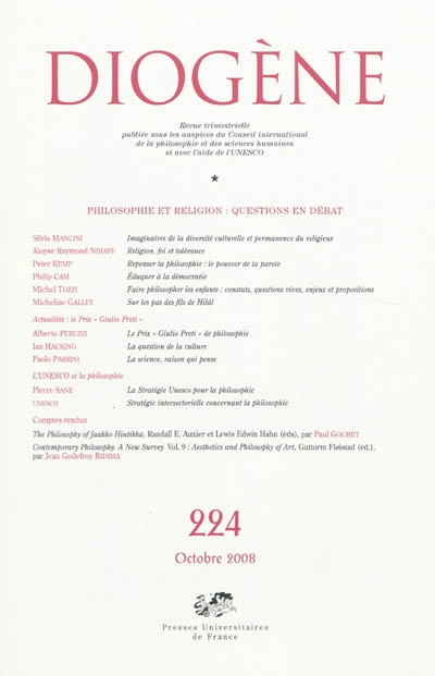 Diogène, n° 224....