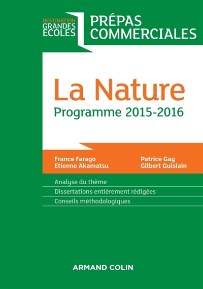 La nature : prépas commerciales, programme 2015-2016