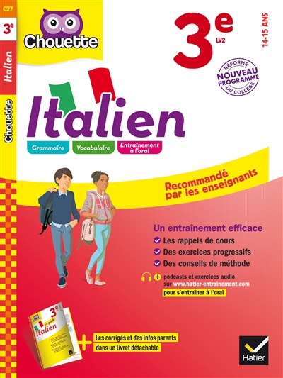 Italien 3e LV2, 14-15 ans : nouveau programme