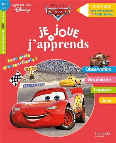 Cars : je joue et j'apprends : toute petite section et petite section, 2 à 4 ans
