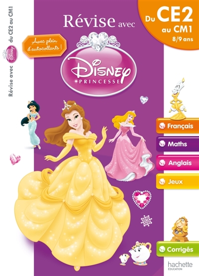 Révise avec Disney Princesse : du CE2 au CM1, 8-9 ans : français, maths, anglais, jeux, corrigés