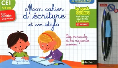 Mon cahier d'écriture et son stylo : CE1, 7-8 ans, pour droitier uniquement