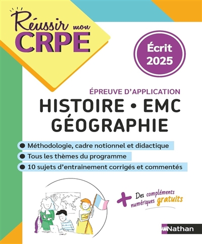 Histoire géographie EMC : épreuve écrite d'application : nouveau concours 2025