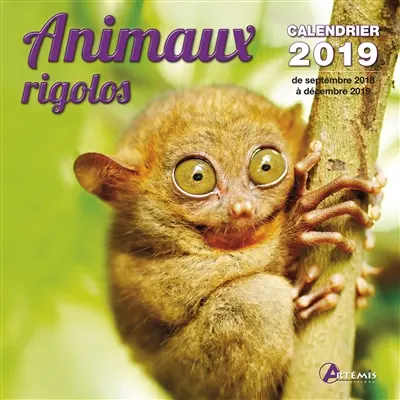 Animaux rigolos : calendrier 2019 : de septembre 2018 à décembre 2019
