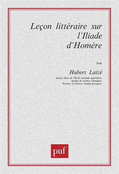 Leçon littéraire sur l'Iliade d'Homère