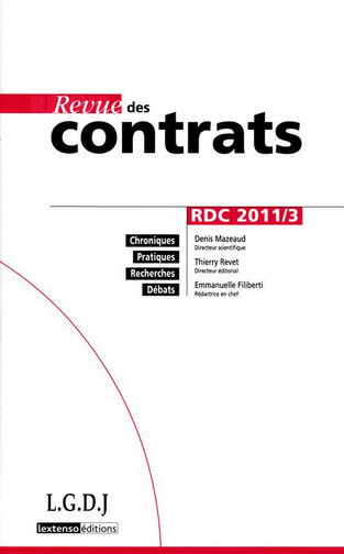 Revue des contrats, n° 2011-3