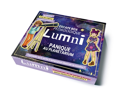 Panique au planétarium : escape box pédagogique Lumni, 9-11 ans : avec des énigmes adaptées au cycle 3