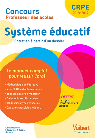 Système éducatif, entretien à partir d'un dossier : concours professeur des écoles 2018-2019 : le manuel complet pour réussir l'oral