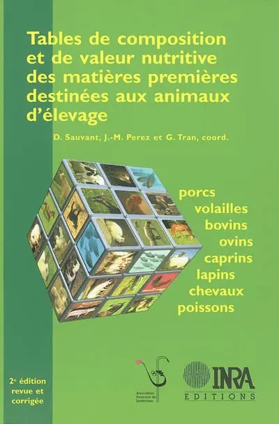 Tables de composition et de valeur nutritive des matières premières destinées aux animaux d'élevage : porcs, volailles, bovins, ovins, caprins, lapins, chevaux, poissons