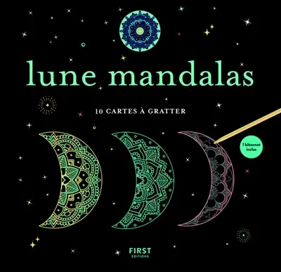 Lune mandalas : 10 cartes à gratter