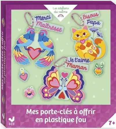 Mes porte-clés à offrir en plastique fou : mini boîte avec accessoires