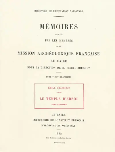 Le temple d'Edfou. Vol. 7