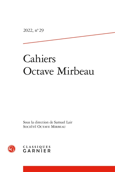 Cahiers Octave Mirbeau, n° 29
