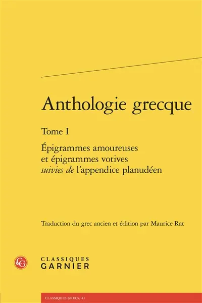 Anthologie grecque. Vol. 1