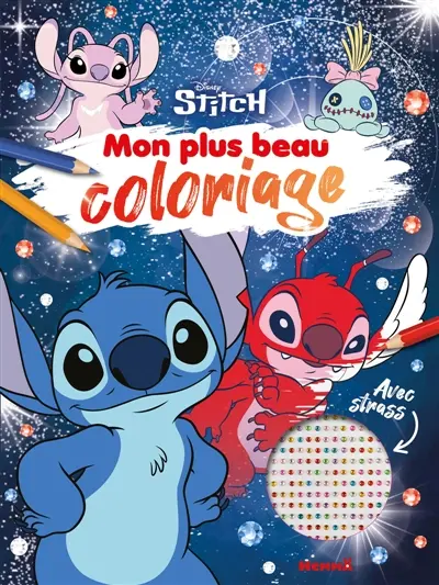 Disney Stitch : Mon plus beau coloriage (Stitch, Angel, Leroy) : Avec strass