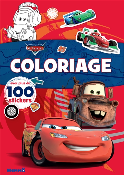 Coloriage : Cars, Flash McQueen et Martin : avec plus de 100 stickers