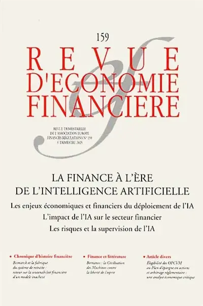 Revue d'économie financière, n° 159. La finance à l'ère de l'intelligence artificielle