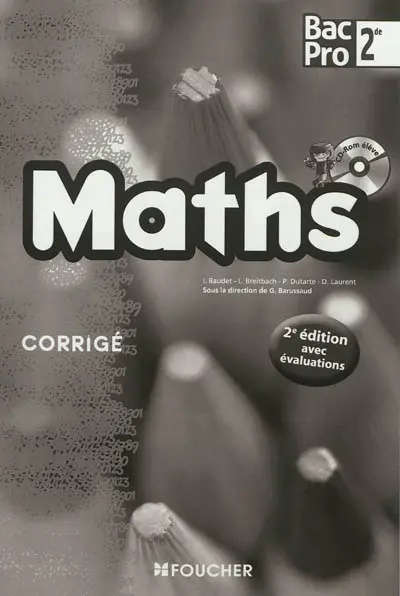 Maths bac pro, 2de professionnelle : corrigé