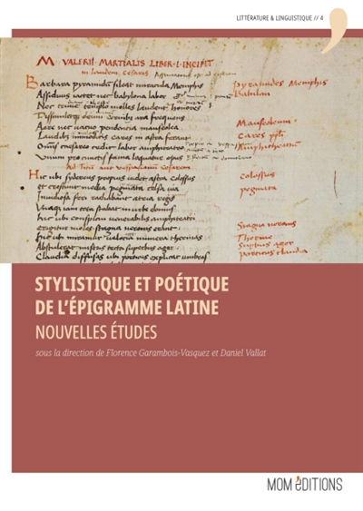 Stylistique et poétique de l'épigramme latine : nouvelles études