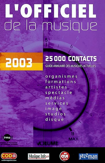 L'officiel de la musique, 2003 : guide-annuaire des musiques actuelles