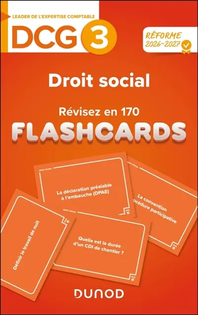 DCG 3, droit social : révisez en 170 flashcards