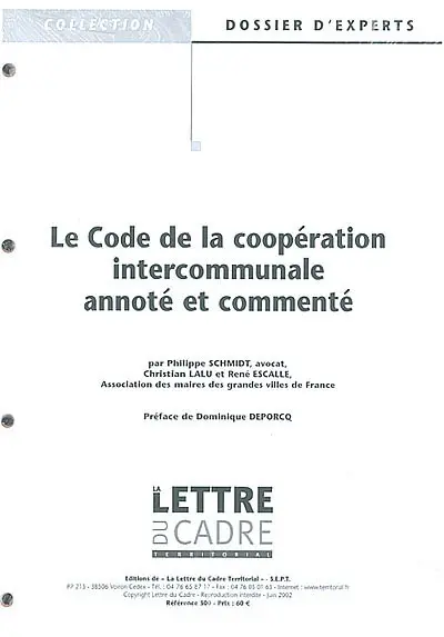 Le code de la coopération intercommunale annoté et commenté