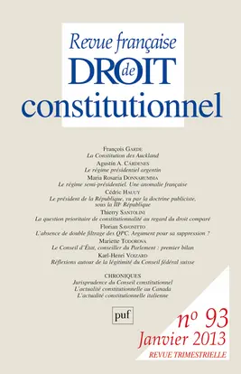 Revue française de droit constitutionnel, n° 93