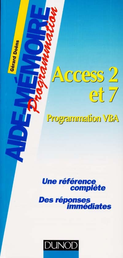 Access 2 et 7 : programmation VBA