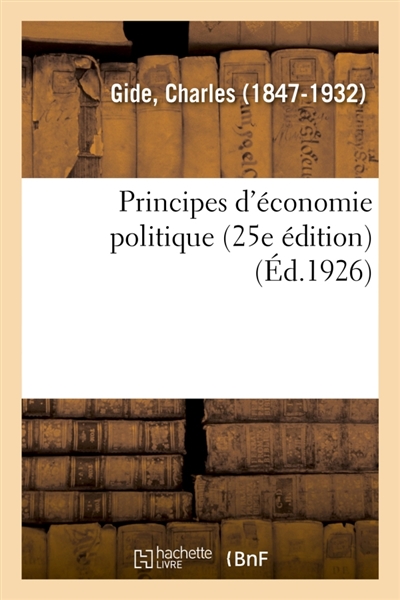 Principes d'économie politique (25e édition)