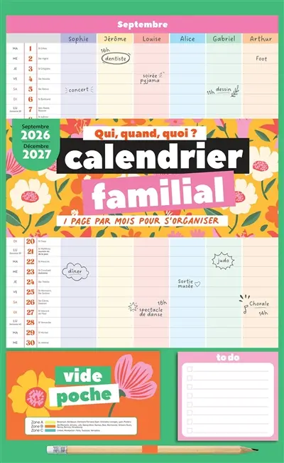 Calendrier familial septembre 2026-décembre 2027 : qui, quand, quoi ? Calendrier familial septembre 2026-décembre 2027 : qui, quand, quoi ?