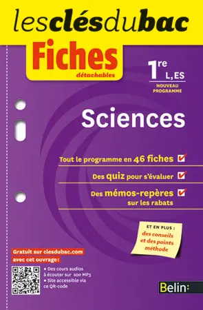 Sciences 1re L, ES : nouveau programme