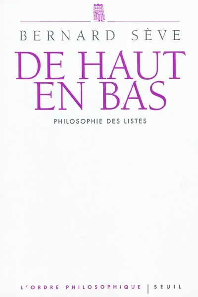 De haut en bas : philosophie des listes