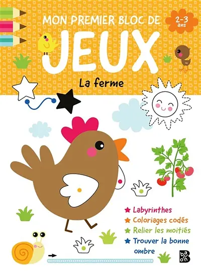 La ferme : mon premier bloc de jeux 2-3 ans