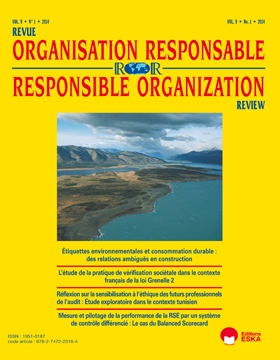 Revue de l'organisation responsable, n° 1 (2014)