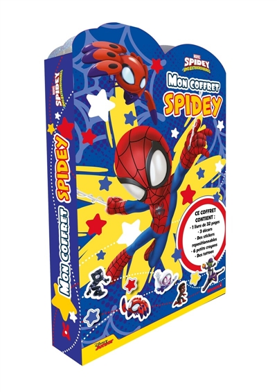 marvel spidey et ses amis extraordinaires - mon coffret team spidey ! - ce coffret contient : 1 livre, 4 masques, 6 figurines, des st