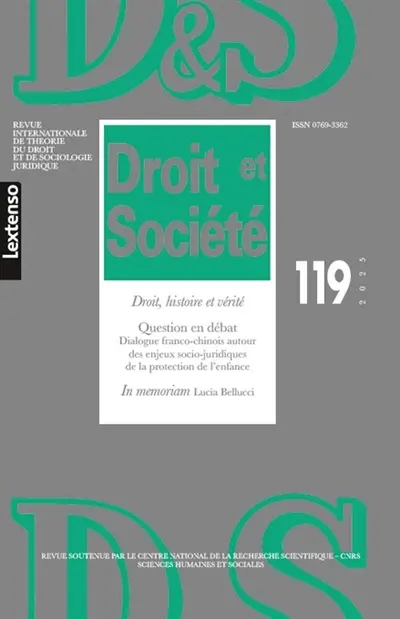 Droit et société, n° 119. Droit, histoire et vérité