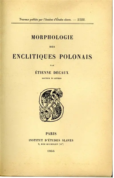 Morphologie des enclitiques polonais