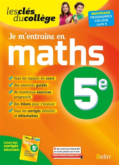 Je m'entraîne en maths, 5e : nouveaux programmes collège, cycle 4