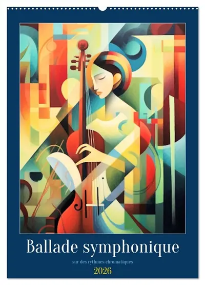 Ballade symphonique (Calendrier mural 2026 DIN A2 horizontal), CALVENDO calendrier mensuel : Laissez-vous tenter par une expérience sensorielle incomparable où la musique et la peinture s'unissent pour créer une symphonie visuelle inoubliable.