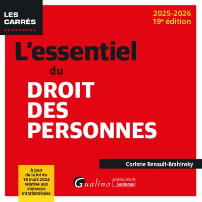 L'essentiel du droit des personnes : 2025-2026