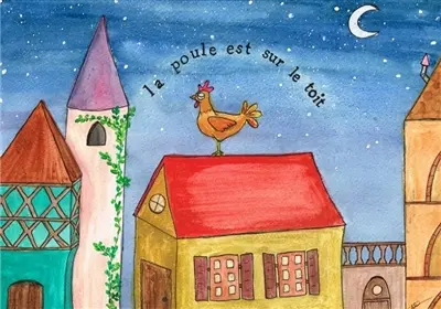 La poule est sur le toit